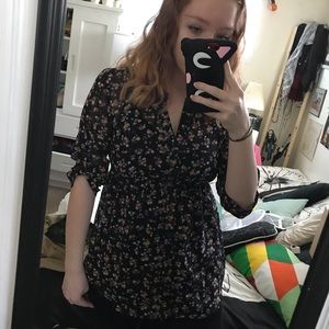 Small black floral Rue 21 blouse